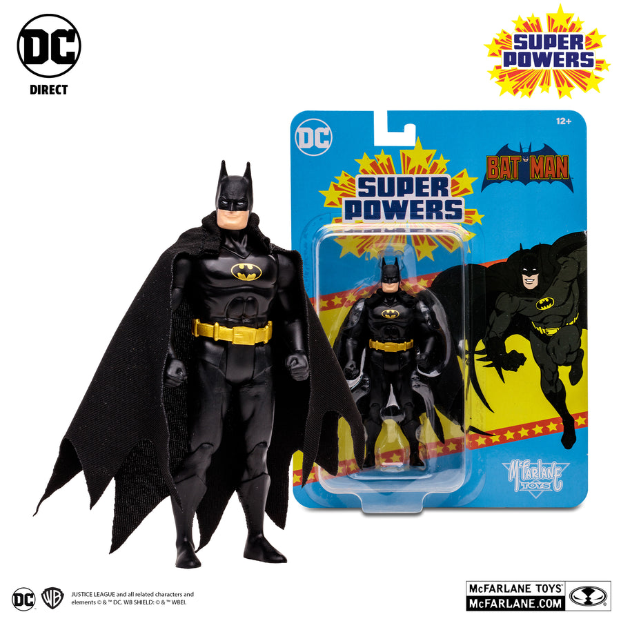 McFarlane Batman with Black Suit DC Super Powers 4.5 Inch Retro Action Figure