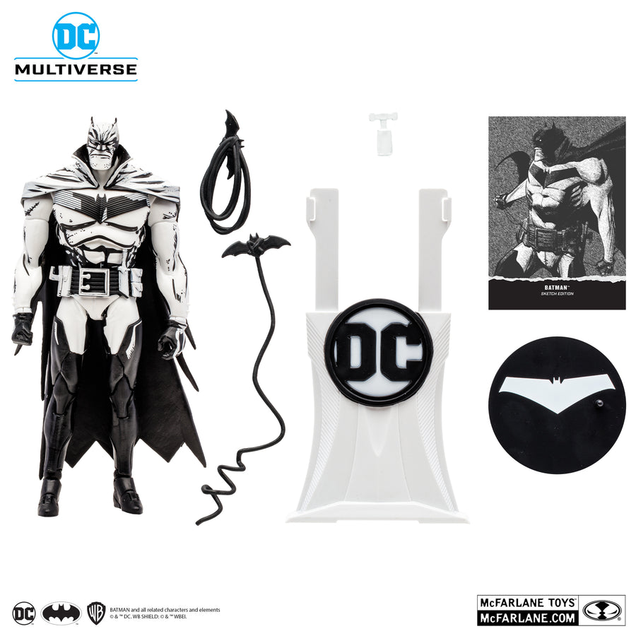 McFarlane DC Multiverse Batman and Joker White Knight Sketch Edition Gold Label 7 Inch Action Figure Set