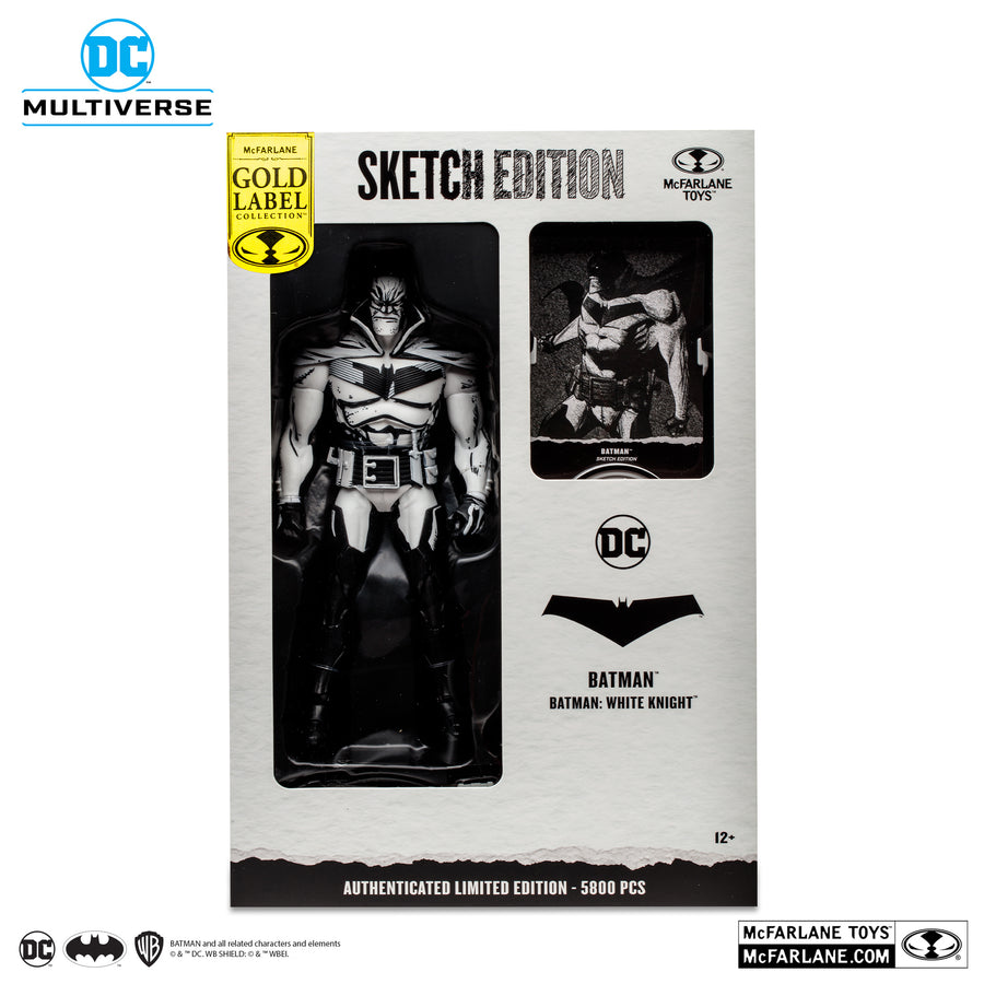 McFarlane DC Multiverse Batman and Joker White Knight Sketch Edition Gold Label 7 Inch Action Figure Set