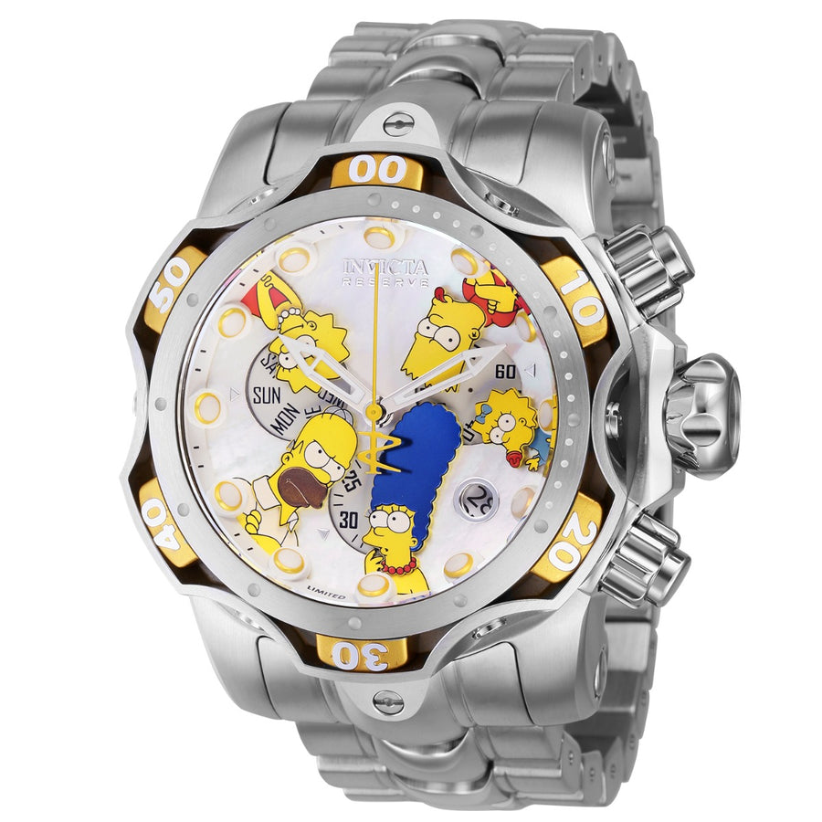 Invicta Simpsons Simpsons Swiss Ronda Z60 Caliber Men's Watch w/ Mother of Pearl Dial - 52.5mm, Steel (37008)