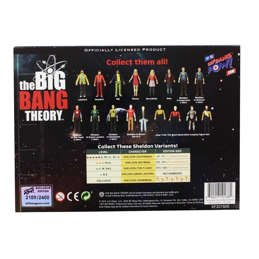 The Big Bang Theory Sheldon & Stuart (Con Exclusive) 3 3/4" Action Figures Bif Bang Pow