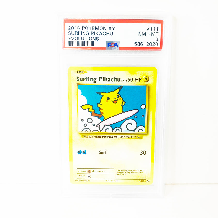 Pokemon Evolutions Surfing Pikachu PSA 8