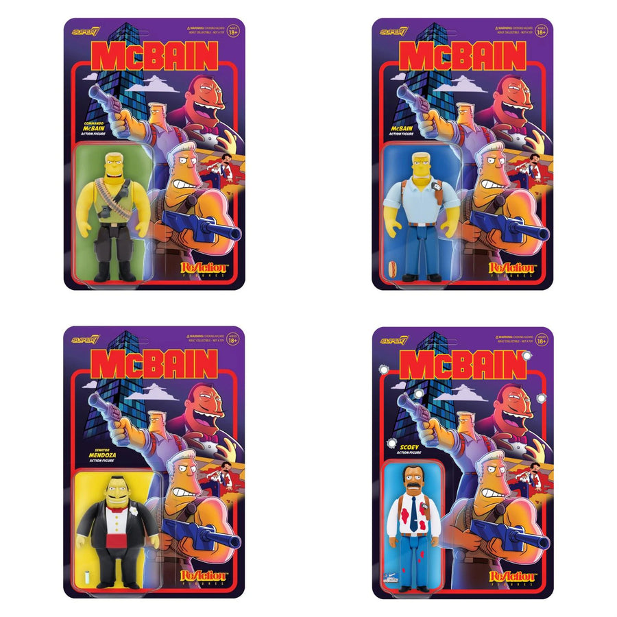 Super7 The Simpsons McBain Set of 4 Action Figures