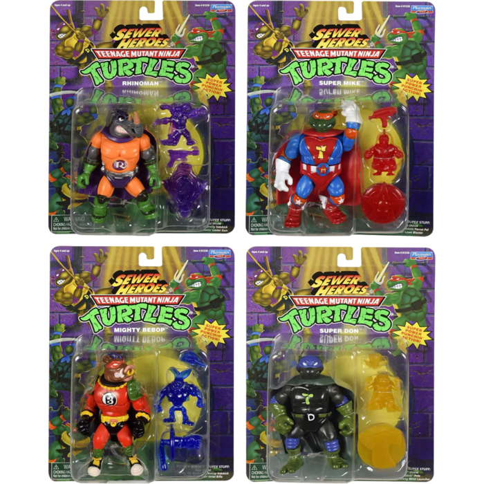 Playmates Teenage Mutant Ninja Turtles TMNT Sewer Heroes Classic Rotocast 4-Pack