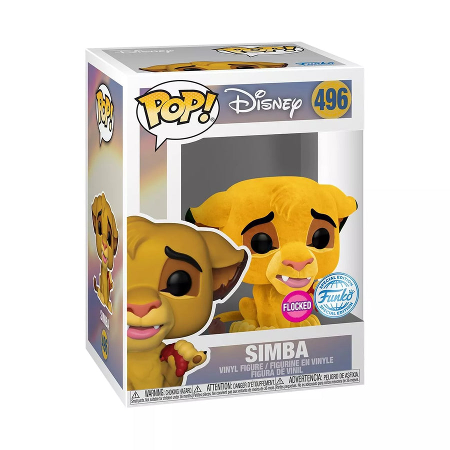 Funko POP! Disney Lion King Simba Flocked Exclusive Vinyl Figure 496