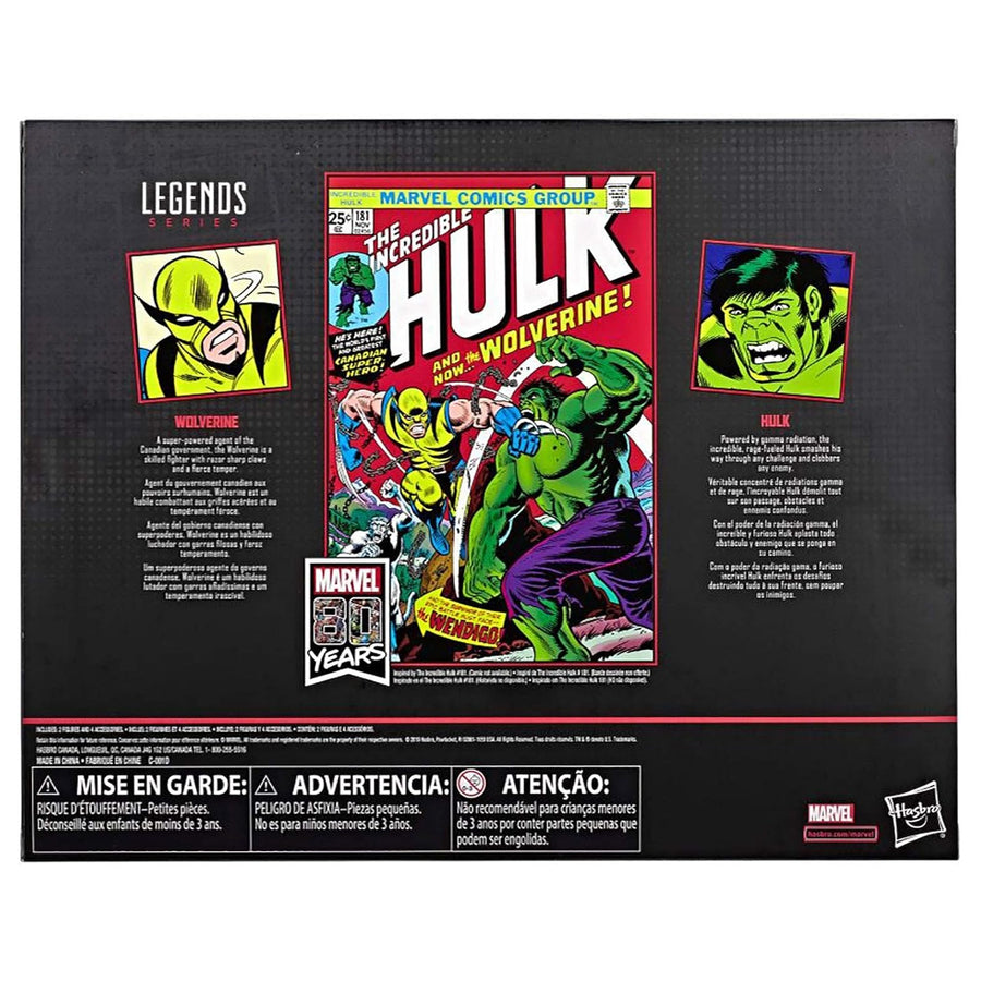 Hasbro Marvel Legends 80th Anniversary Wolverine and Hulk 6-Inch Action Figures