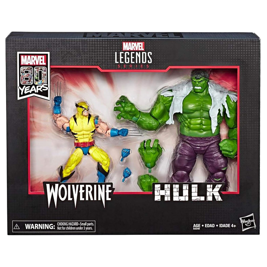 Hasbro Marvel Legends 80th Anniversary Wolverine and Hulk 6-Inch Action Figures